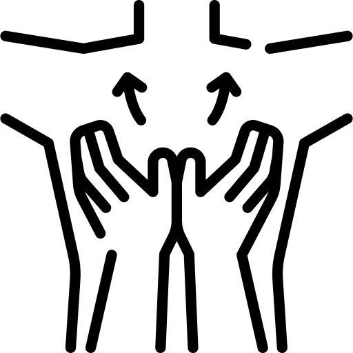 hands massaging back icon